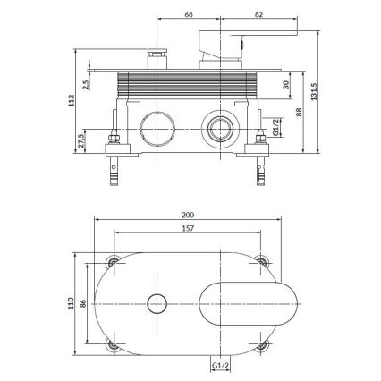 Cersanit S951-322 - Brusehane til skjult installation CREA sort