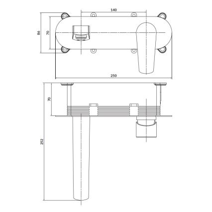 Cersanit S951-337 - Hane til badekar for skjult installation MODUO skinnende krom