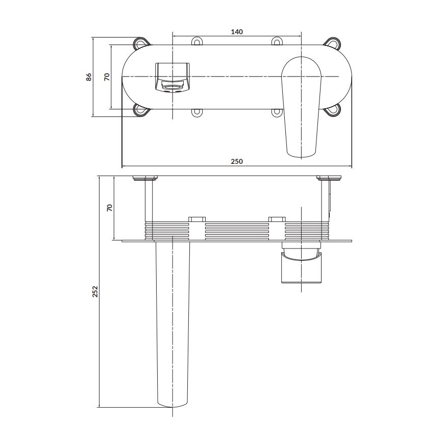 Cersanit S951-337 - Hane til badekar for skjult installation MODUO skinnende krom