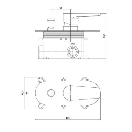 Cersanit S951-338 - Brusehane for skjult installation MODUO skinnende krom