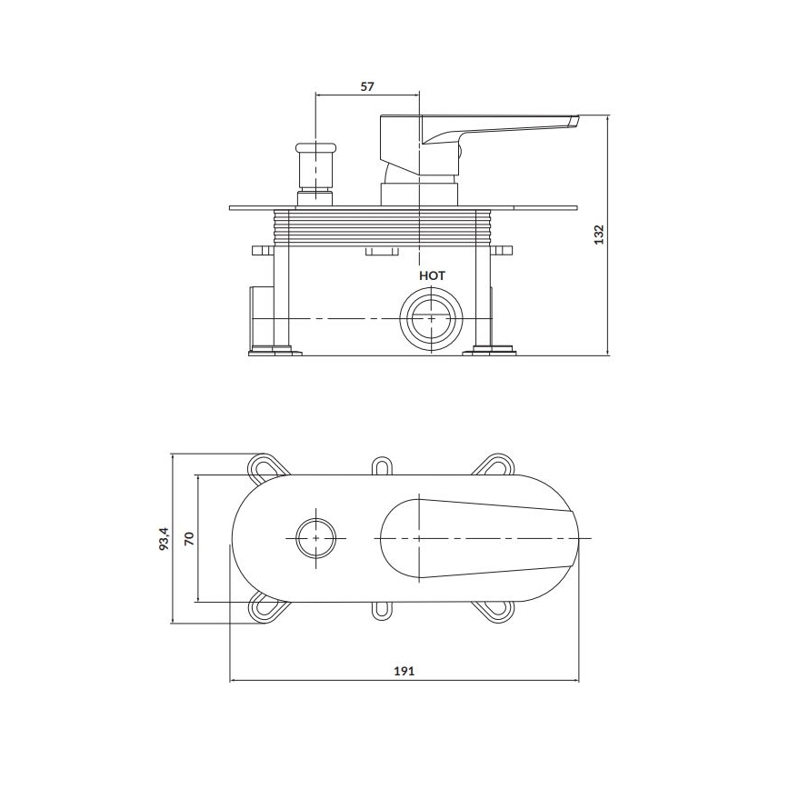 Cersanit S951-338 - Brusehane for skjult installation MODUO skinnende krom