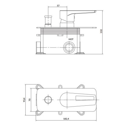 Cersanit S951-342 - Brusehane for skjult installation MILLE skinnende krom