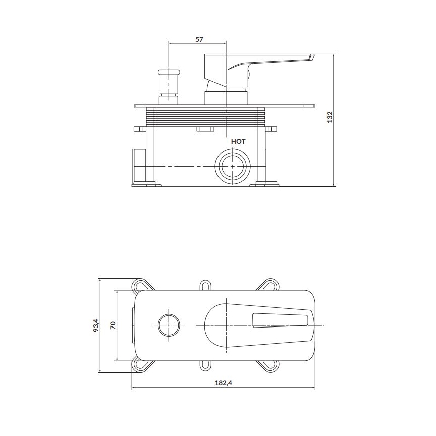 Cersanit S951-342 - Brusehane for skjult installation MILLE skinnende krom