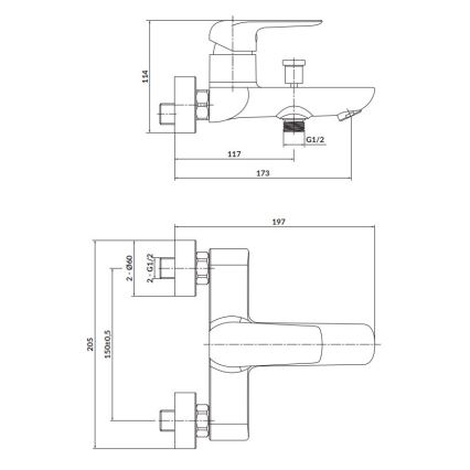 Cersanit S951-344 - Hane til badekar CITY skinnende krom