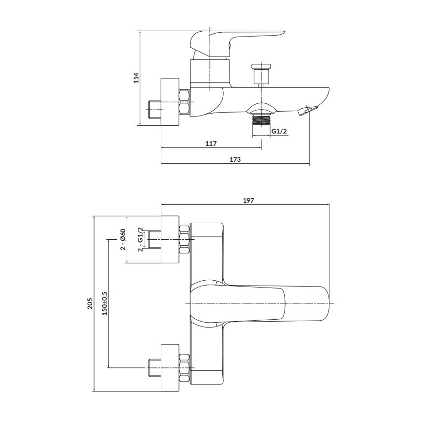 Cersanit S951-344 - Hane til badekar CITY skinnende krom