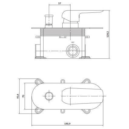 Cersanit S951-345 - Brusehane til skjult installation CITY skinnende krom
