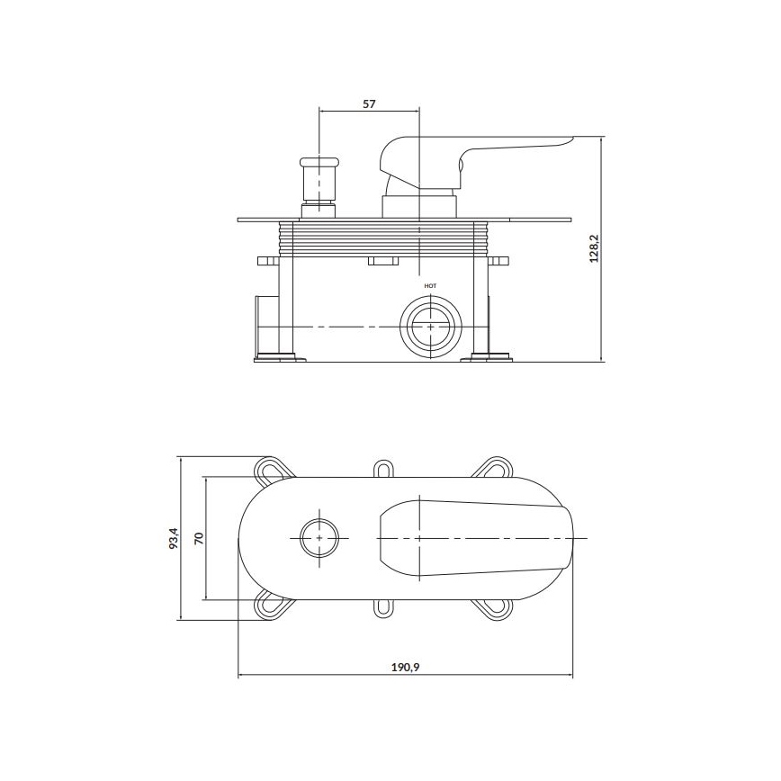 Cersanit S951-345 - Brusehane til skjult installation CITY skinnende krom