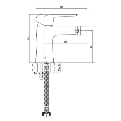 Cersanit S951-350 - Bidethane CITY skinnende krom