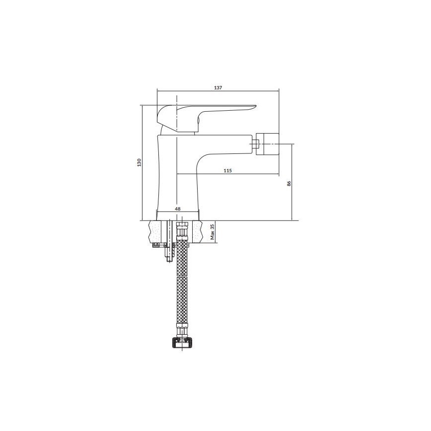 Cersanit S951-350 - Bidethane CITY skinnende krom