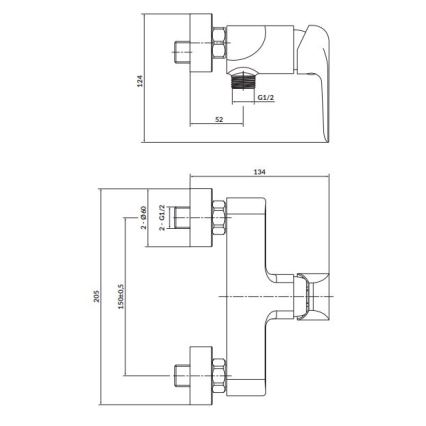 Cersanit S951-352 - Brusehane CITY skinnende krom
