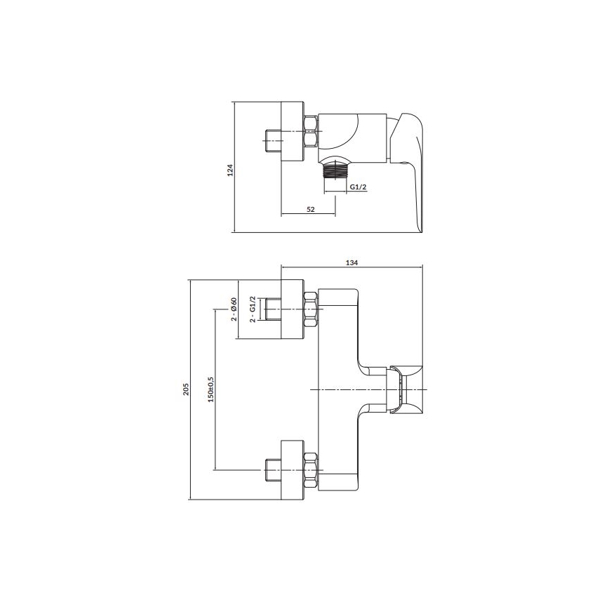Cersanit S951-352 - Brusehane CITY skinnende krom