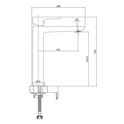 Cersanit S951-356 - Hane MILLE 27 cm sort + afløb