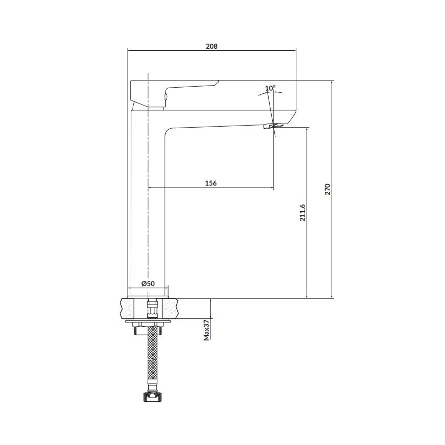 Cersanit S951-356 - Hane MILLE 27 cm sort + afløb