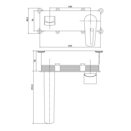Cersanit S951-357 - Hane til badekar for skjult installation MILLE skinnende krom + afløb