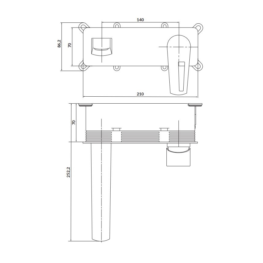 Cersanit S951-357 - Hane til badekar for skjult installation MILLE skinnende krom + afløb