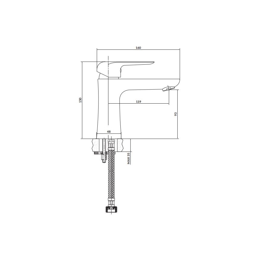 Cersanit S951-359 - Hane CITY 15 cm skinnende krom
