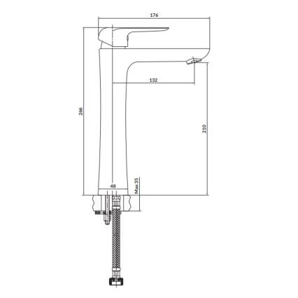 Cersanit S951-360 - Hane CITY 26,6 cm skinnende krom