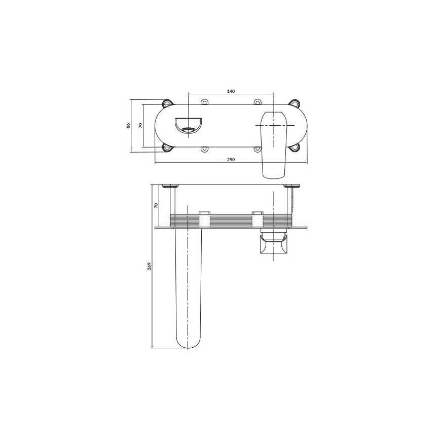 Cersanit S951-361 - Håndvaskarmatur til skjult installation CITY skinnende krom
