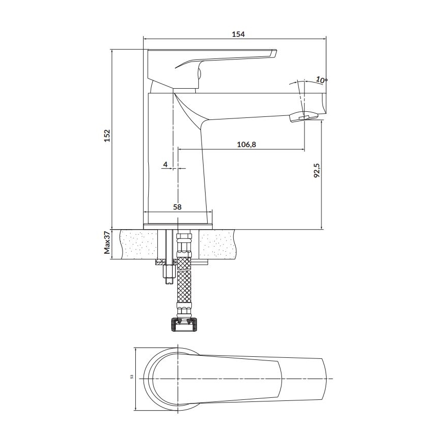 Cersanit S951-362 - Hane MODUO 15,2 cm skinnende krom