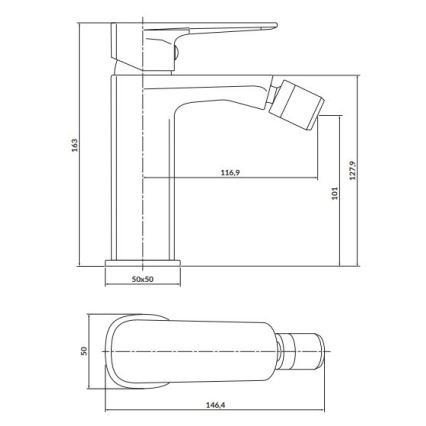 Cersanit S951-380 - Bidethane LARGA skinnende krom