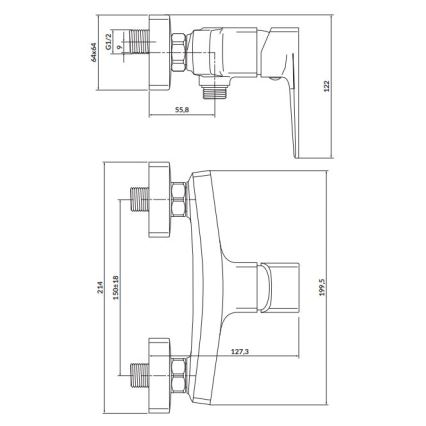 Cersanit S951-382 - Brusehane LARGA sort