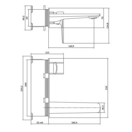 Cersanit S951-385 - Håndvaskarmatur til skjult installation LARGA sort