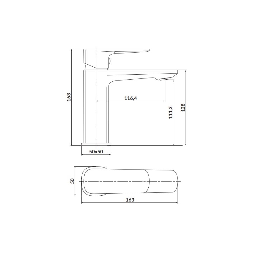Cersanit S951-390 - Hane LARGA 16,3 cm sort