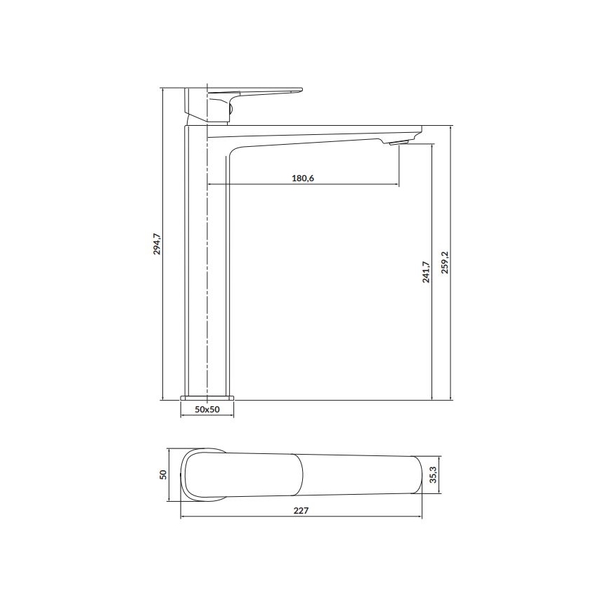 Cersanit S951-391 - Hane LARGA 29,5 cm sort