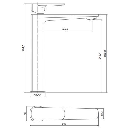 Cersanit S951-393 - Hane LARGA 29,5 cm guldfarvet