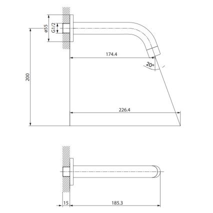 Cersanit S951-553 - Hane til skjult installation ZEN skinnende krom
