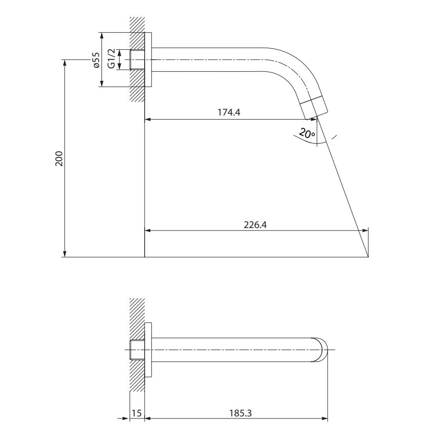 Cersanit S951-554 - Hane til skjult installation ZEN sort