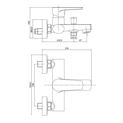 Cersanit S951-559 - Hane til badekar MODUO sort