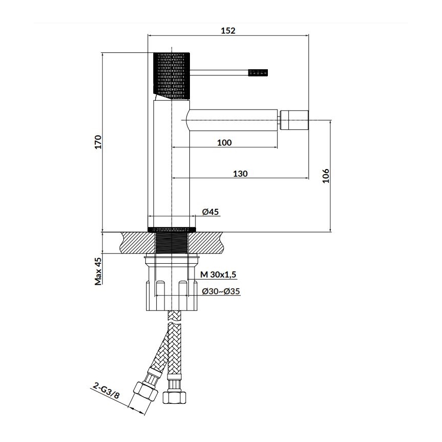 Cersanit S951-574 - Bidethane ZEN skinnende krom