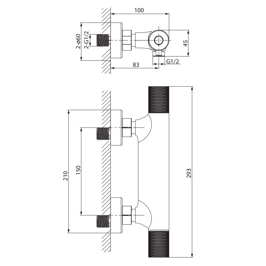 Cersanit S951-581 - Termostathane til bruser ZEN skinnende krom
