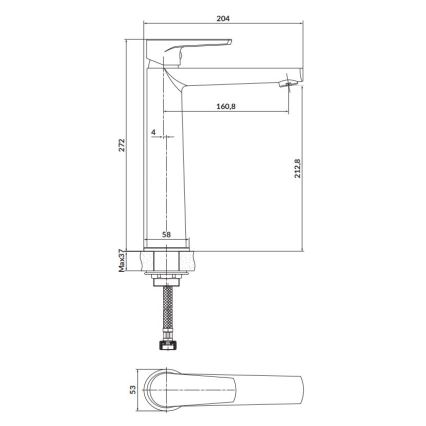 Cersanit S951-585 - Hane MODUO 27,2 cm sort