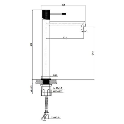 Cersanit S951-592 - Hane ZEN 32,2 cm skinnende krom