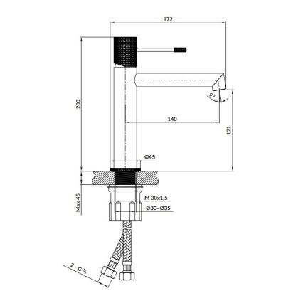 Cersanit S951-595 - Hane ZEN 20 cm sort