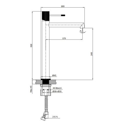 Cersanit S951-596 - Hane ZEN 32,2 cm sort