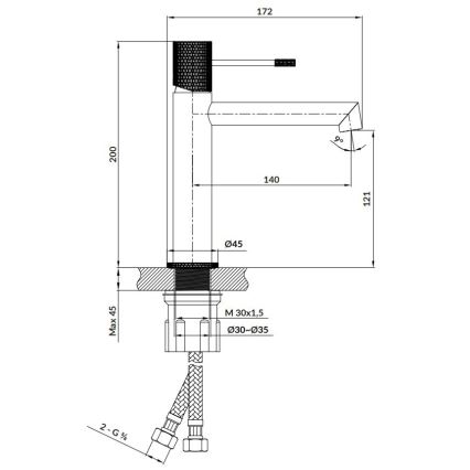 Cersanit S951-598 - Hane ZEN 20 cm sort