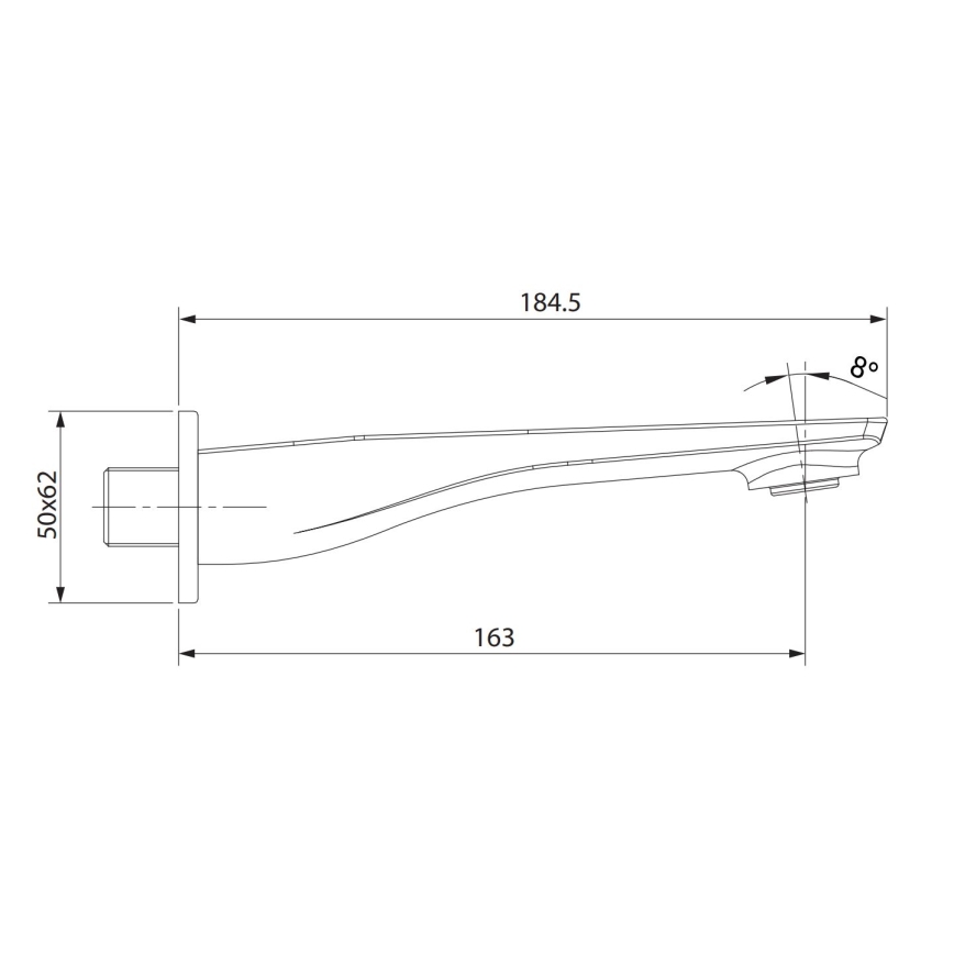 Cersanit S951-707 - Udløbsmundstykke til indbygget installation LARGA sort