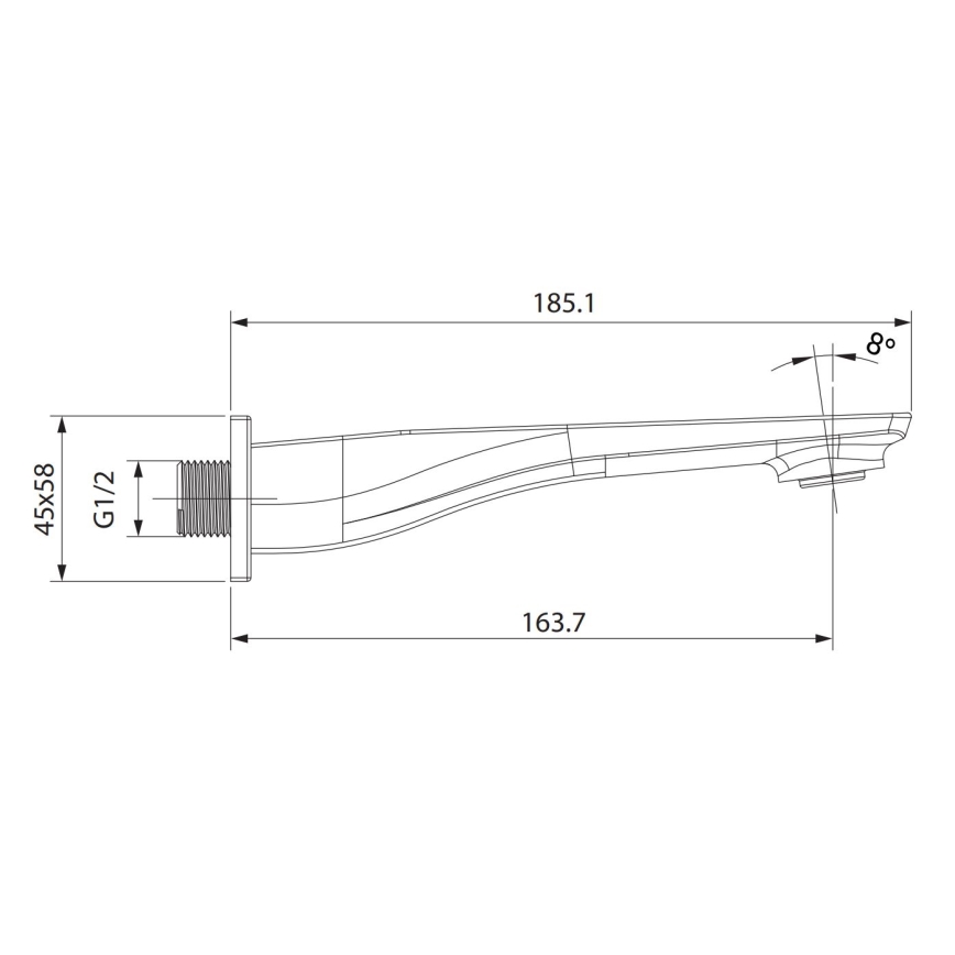 Cersanit S951-711 - Hane til skjult installation MILLE skinnende krom