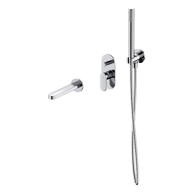 Cersanit S952-035 - Badekarsæt med indbygget armatur CREA i blank krom