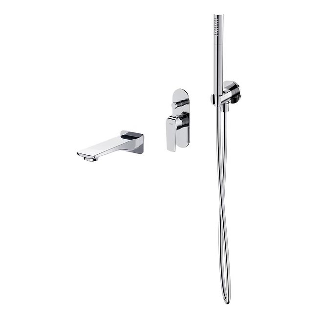 Cersanit S952-036 - Badekarsæt med indbygget armatur CITY blank krom
