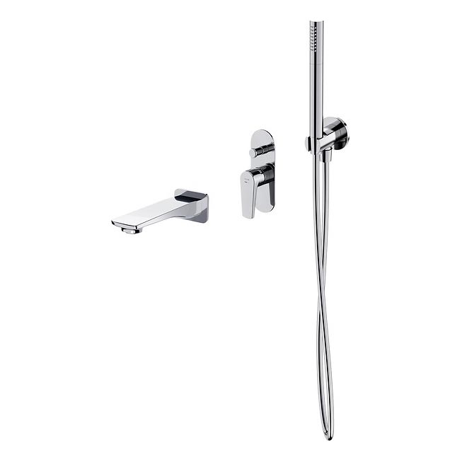 Cersanit S952-040 - Badekarsæt med indbygget armatur MODUO i blank krom