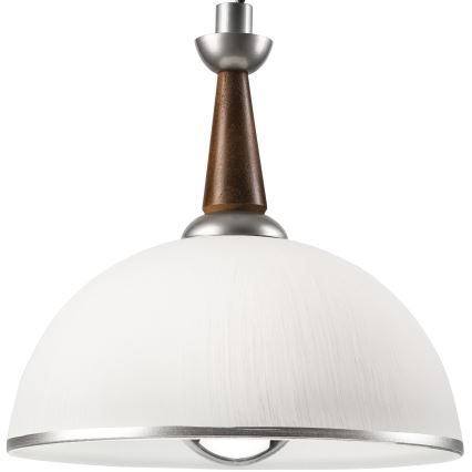 Udtræksloftlampe CHIARA 1xE27/60W/230V sølv/mørkebrun/bøg