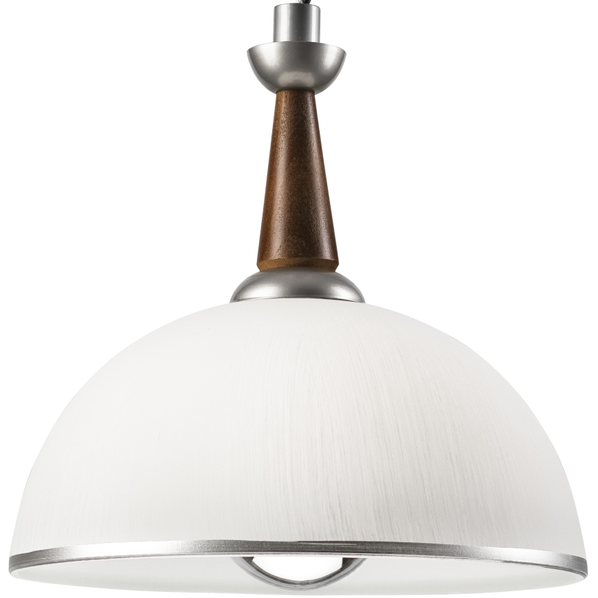 Udtræksloftlampe CHIARA 1xE27/60W/230V sølv/mørkebrun/bøg
