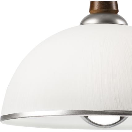 Udtræksloftlampe CHIARA 1xE27/60W/230V sølv/mørkebrun/bøg