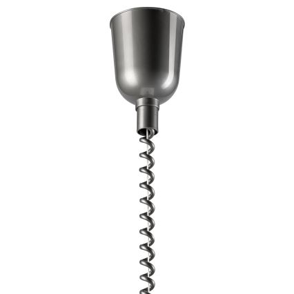 Udtræksloftlampe CHIARA 1xE27/60W/230V sølv/mørkebrun/bøg