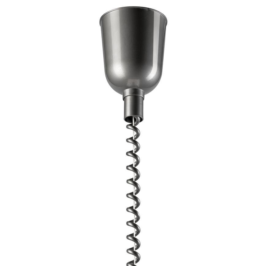 Udtræksloftlampe CHIARA 1xE27/60W/230V sølv/mørkebrun/bøg