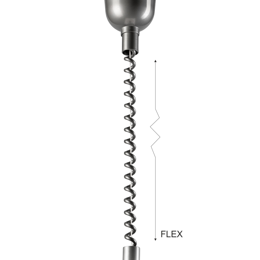 Udtræksloftlampe CHIARA 1xE27/60W/230V sølv/mørkebrun/bøg